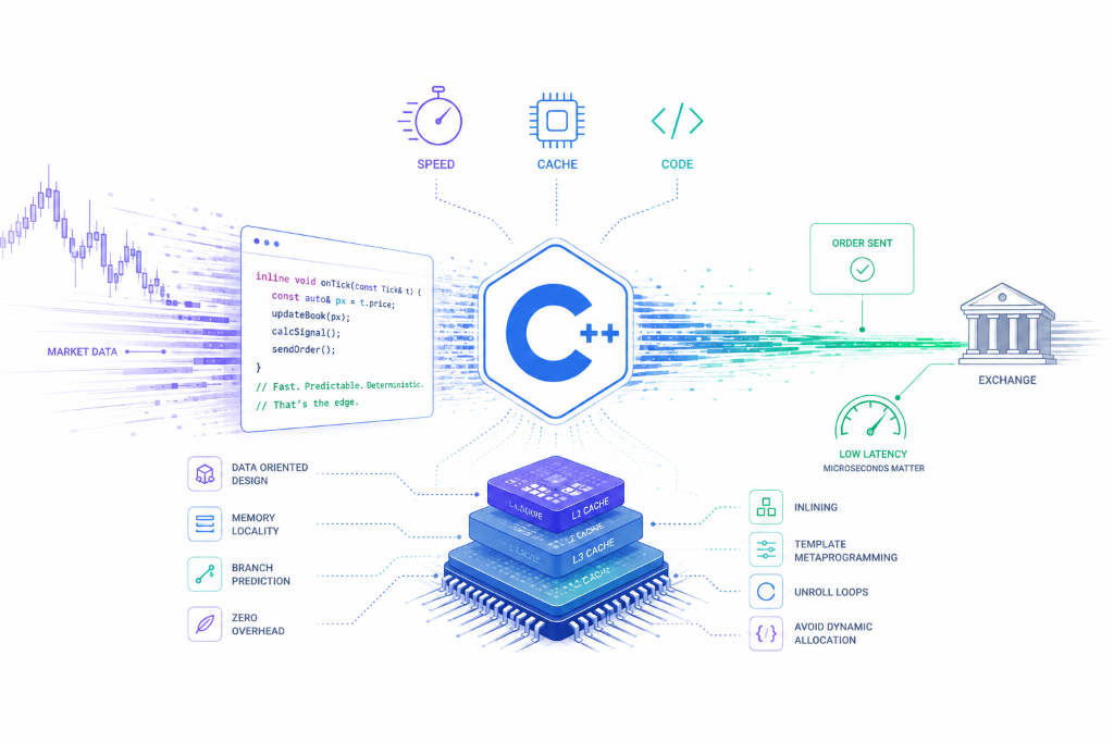 C++ low-latency optimization blueprint: memory locality, cache optimization, and hardware alignment.